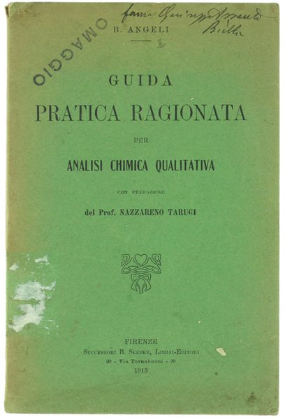 GUIDA PRATICA RAGIONATA PER ANALISI CHIMICA QUANTITATIVA con prefazione del …