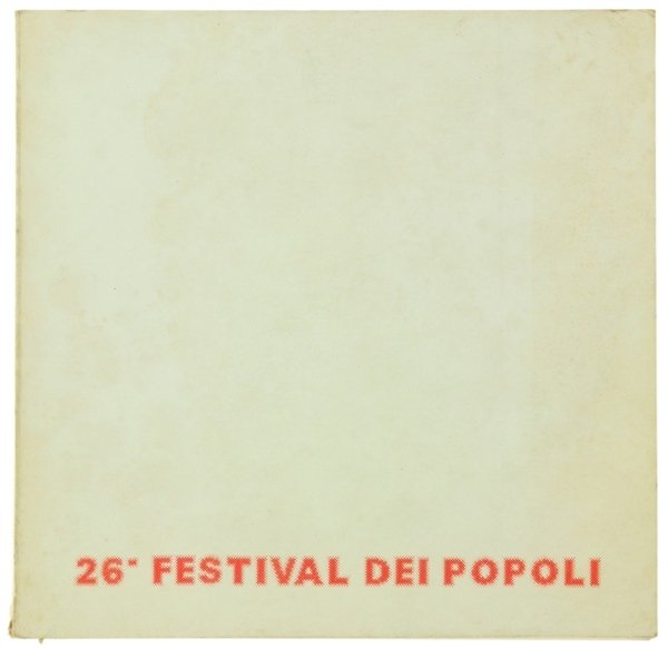 26° FESTIVAL DEI POPOLI. Firenze, 29 novembre - 7 dicembre …