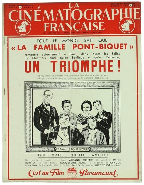 LA CINEMATOGRAPHIE FRANÇAISE - N° 893.