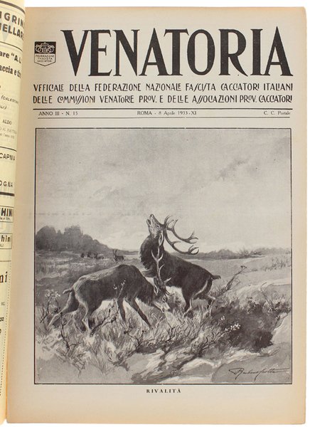 VENATORIA. Anno 1933 (anno III). [controllare disponibilità, prezzo per numero, …