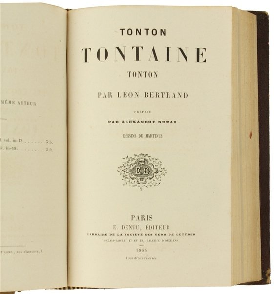 BOURRES DE FUSIL. Souvenirs de chasse (1865) + TONTON TONTAINE …