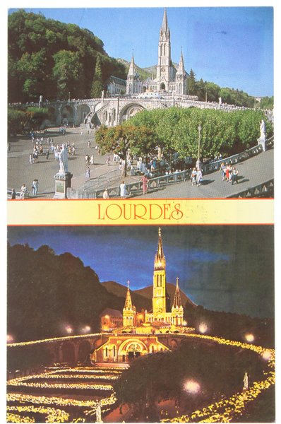 LOURDES, La basilique de l'Esplanade (Carte postale).