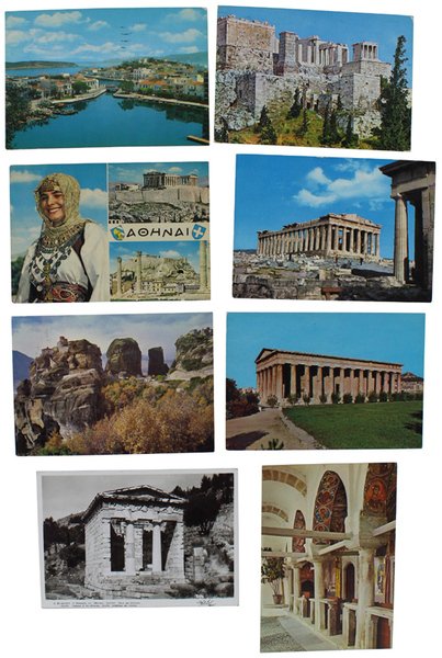 GREECE: LOT OF 8 VINTAGE POSTCARDS. | Immagine Gallery 1