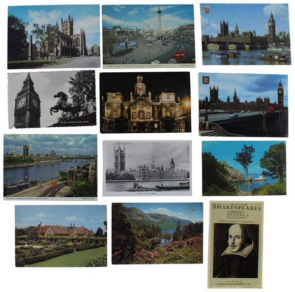 GREAT BRITAIN: LOT OF 12 VINTAGE POSTCARDS (London, Torquay, Avon, … | Immagine principale