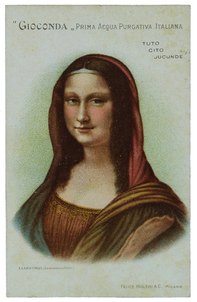 GIOCONDA (F.BISLERI): PRIMA ACQUA PURGATIVA ITALIANA (cartolina pubblicitaria, cromolitografia primi … | Immagine Gallery 2