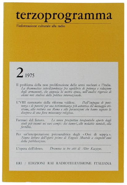 TERZOPROGRAMMA N. 2/1975. L'informazione culturale alla radio. | Immagine principale