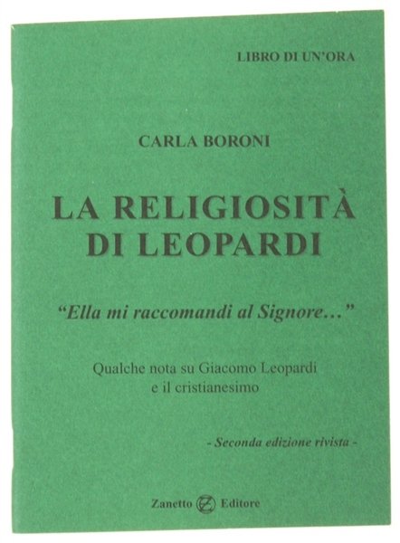 LA RELIGIOSITA' DI LEOPARDI. Qualche nota su Giacomo Leopardi e …