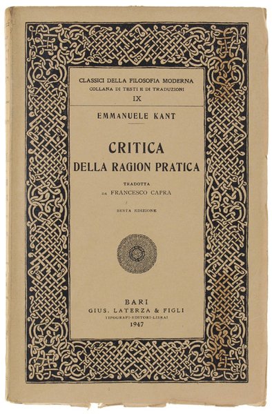 CRITICA DELLA RAGION PRATICA.