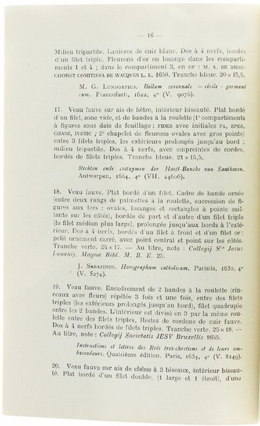 EXPOSITION DE RELIURES. Volume II: Du XVIIe siècle à la …