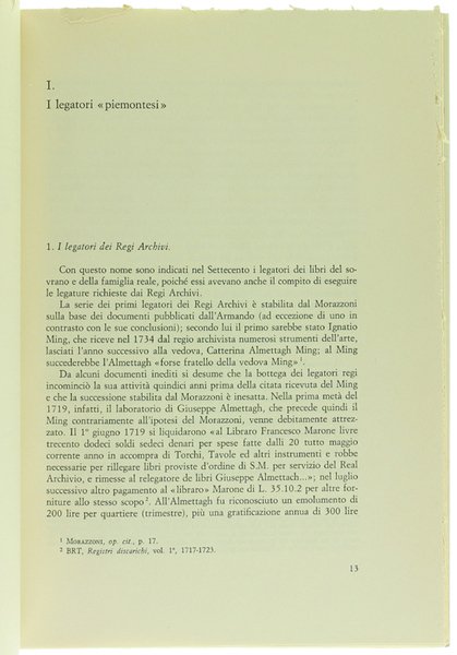 LEGATORI E LEGATURE DEL SETTECENTO IN PIEMONTE.