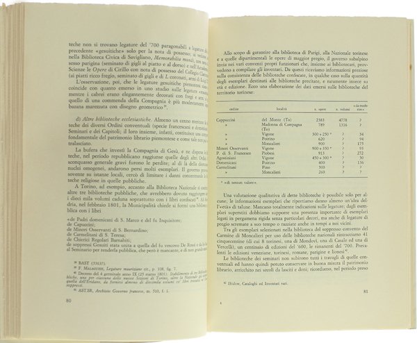 LEGATORI E LEGATURE DEL SETTECENTO IN PIEMONTE.