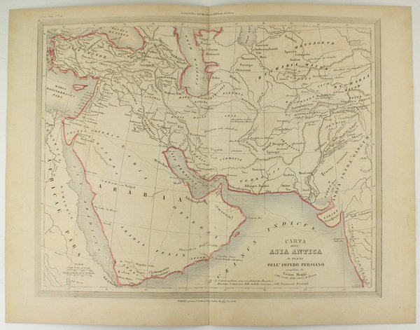 CARTA DELL'ASIA ANTICA AI TEMPI DELL'IMPERO PERSIANO.