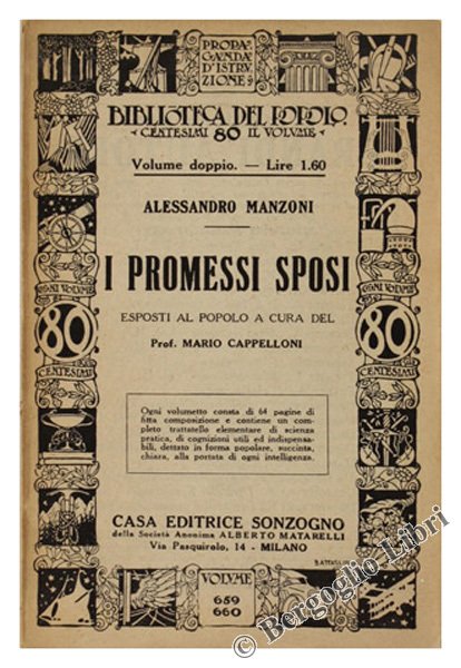 I PROMESSI SPOSI ESPOSTI AL POPOLO a cura del Prof. Mario Cappelloni.