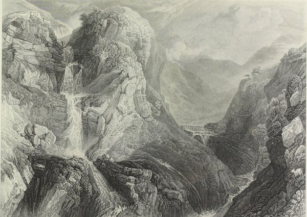 MOSS DALE FALL. Steel engraving 1830