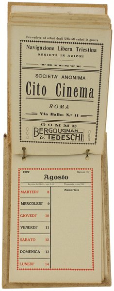 CALENDARIO ITALIA 1922.