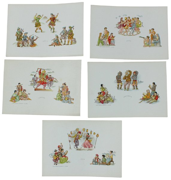 VSEVOLODE NICOULINE "DANZE": LOTTO DI 5 CARTOLINE