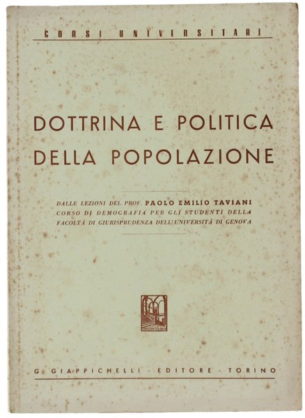 DOTTRINA E POLITICA DELLA POPOLAZIONE. DALLE LEZIONI PER IL CORSO …