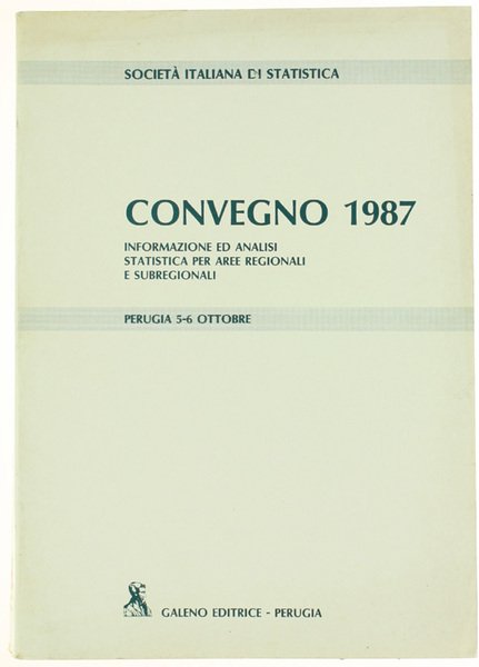 CONVEGNO 1987. Informazione ed analisi statistica per aree regionali e … | Immagine principale