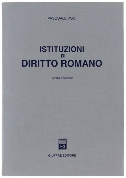 ISTITUZIONI DI DIRITTO ROMANO. | Immagine principale