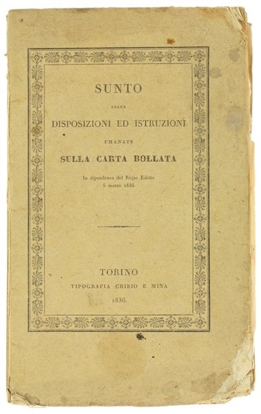 SUNTO ANALITICO ALFABETICO DELLE DISPOSIZIONI EMANATE col Regio Editto 5 …