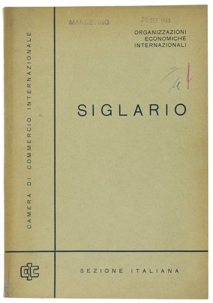 SIGLARIO. Organizzazioni Economiche Internazionali.