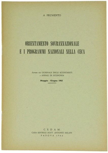 ORIENTAMENTO SOVRANAZIONALE E I PROGRAMMI NAZIONALI NELLA CECA.
