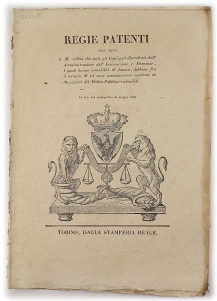 REGIE PATENTI Colle quali S.M. ordina che tutti gli Impiegati …