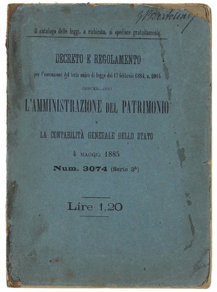 DECRETO E REGOLAMENTO PER L'ESECUZIONE DEL TESTO UNICO DI LEGGE …