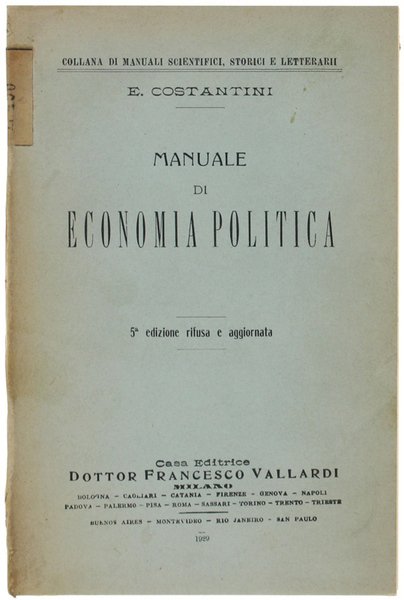 MANUALE DI ECONOMIA POLITICA.