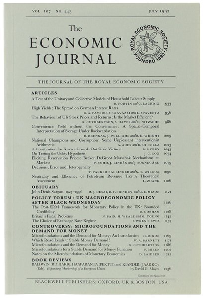 THE ECONOMIC JOURNAL - Vol. 107 No. 443 - July …