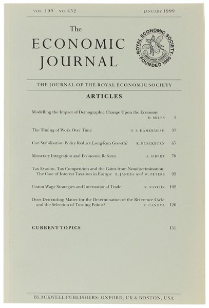 THE ECONOMIC JOURNAL - Vol. 109 No. 452 - January … | Immagine principale