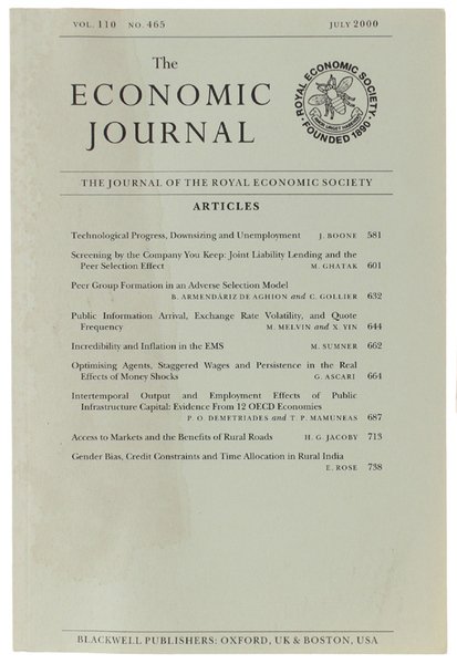 THE ECONOMIC JOURNAL - Vol. 110 No. 465 - July … | Immagine Gallery 2
