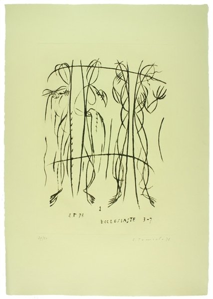 TOMIOLO EUGENIO - ECCLESIASTE: 4 puntesecche originali firmate dall'autore.