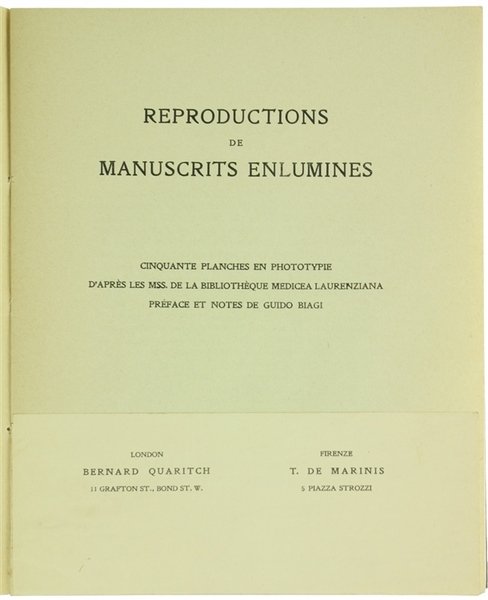 REPRODUCTIONS DE MANUSCRITS ENLUMINES - Cinquante Planches en Phototypie d'après …