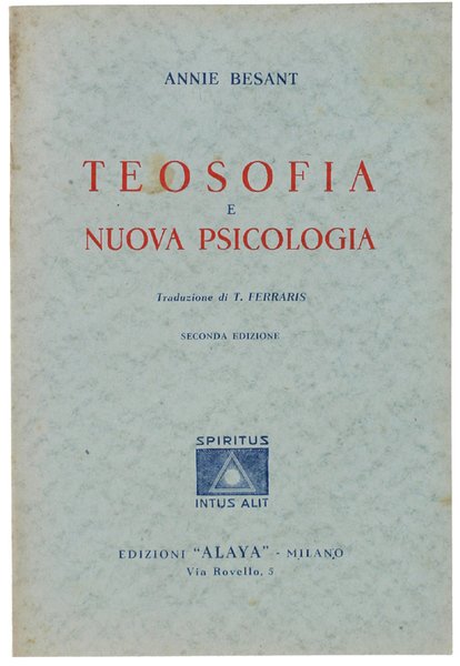 TEOSOFIA E NUOVA PSICOLOGIA.