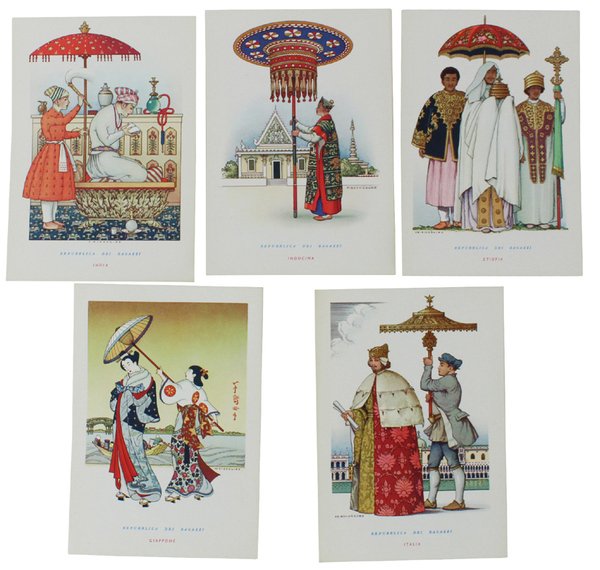 VSEVOLODE NICOULINE "L'OMBRELLO NELLA STORIA" Serie 1a: LOTTO DI 5 …