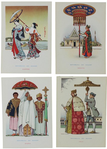 VSEVOLODE NICOULINE "L'OMBRELLO NELLA STORIA" Serie 1a: LOTTO DI 4 …