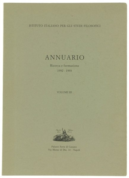 ANNUARIO - Ricerca e formazione 1992-1993. Volume III.