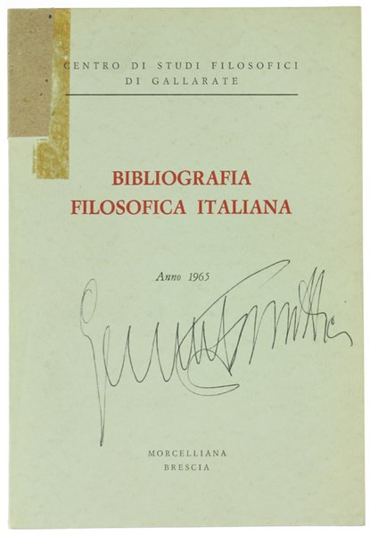 BIBLIOGRAFIA FILOSOFICA ITALIANA - Anno 1965.