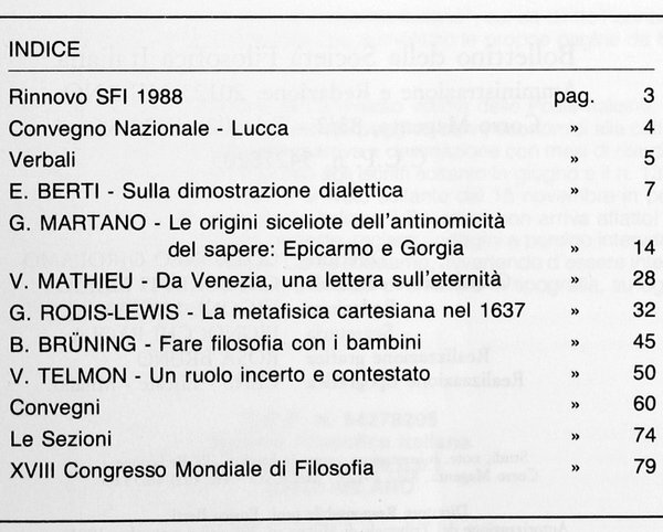 BOLLETTINO DELLA SOCIETA' FILOSOFICA ITALIANA. Nuova Serie: N. 132, settembre/dicembre …