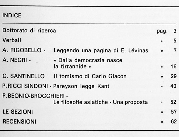 BOLLETTINO DELLA SOCIETA' FILOSOFICA ITALIANA. Nuova Serie: N. 124, gennaio/aprile …