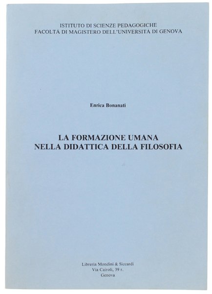 LA FORMAZIONE UMANA NELLA DIDATTICA DELLA FILOSOFIA.
