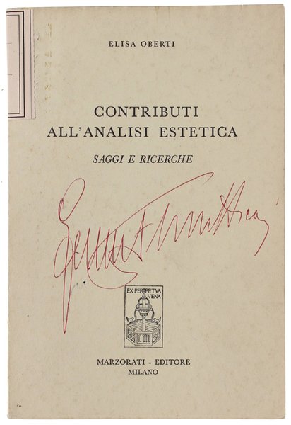 CONTRIBUTI ALL'ANALISI ESTETICA. Saggi e ricerche.