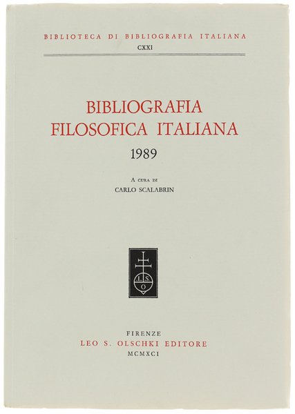 BIBLIOGRAFIA FILOSOFICA ITALIANA - 1989.