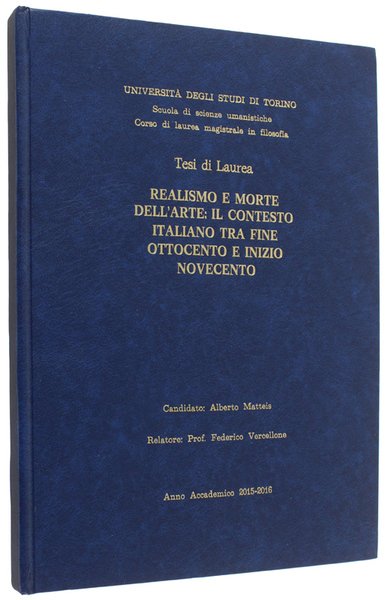 REALISMO E MORTE DELL'ARTE: IL CONTESTO ITALIANO TRA FINE OTTOCENTO …