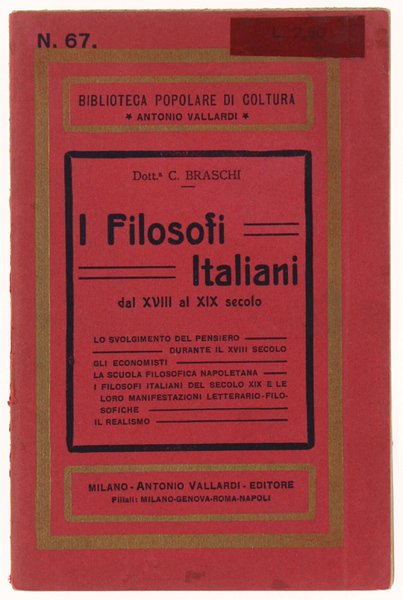 I FILOSOFI ITALIANI DAL XVIII AL XIX SECOLO. | Immagine principale