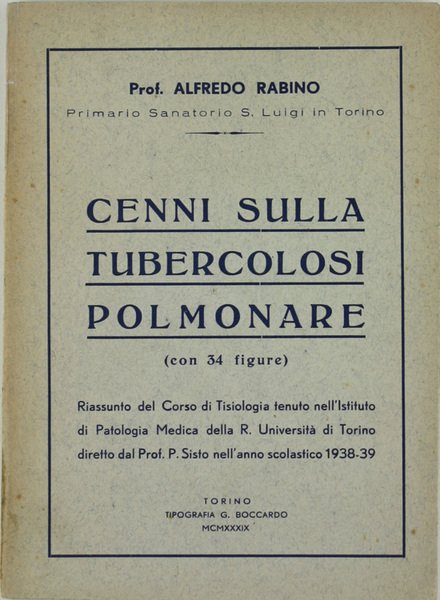 CENNI SULLA TUBERCOLOSI POLMONARE.