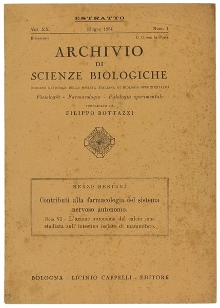 CONTRIBUTI ALLA FARMACOLOGIA DEL SISTEMA NERVOSO AUTONOMO. Nota VI.