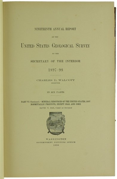 NINETEENTH ANNUAL REPORT OF THE UNITED STATES GEOLOGICAL SURVEY TO …