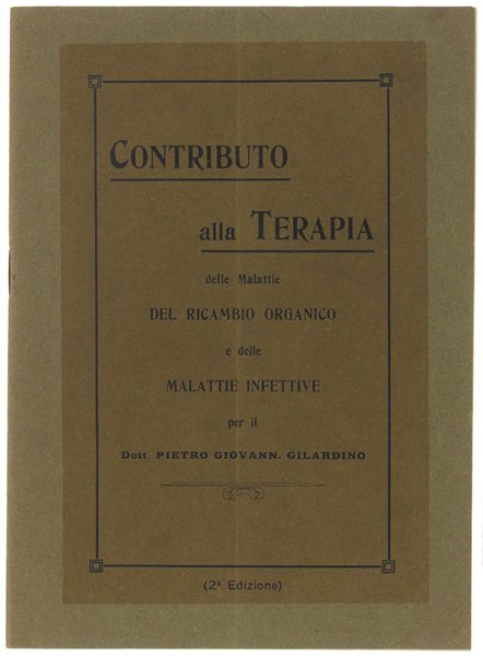 CONTRIBUTO ALLA TERAPIA delle malattie del ricambio organico e delle …